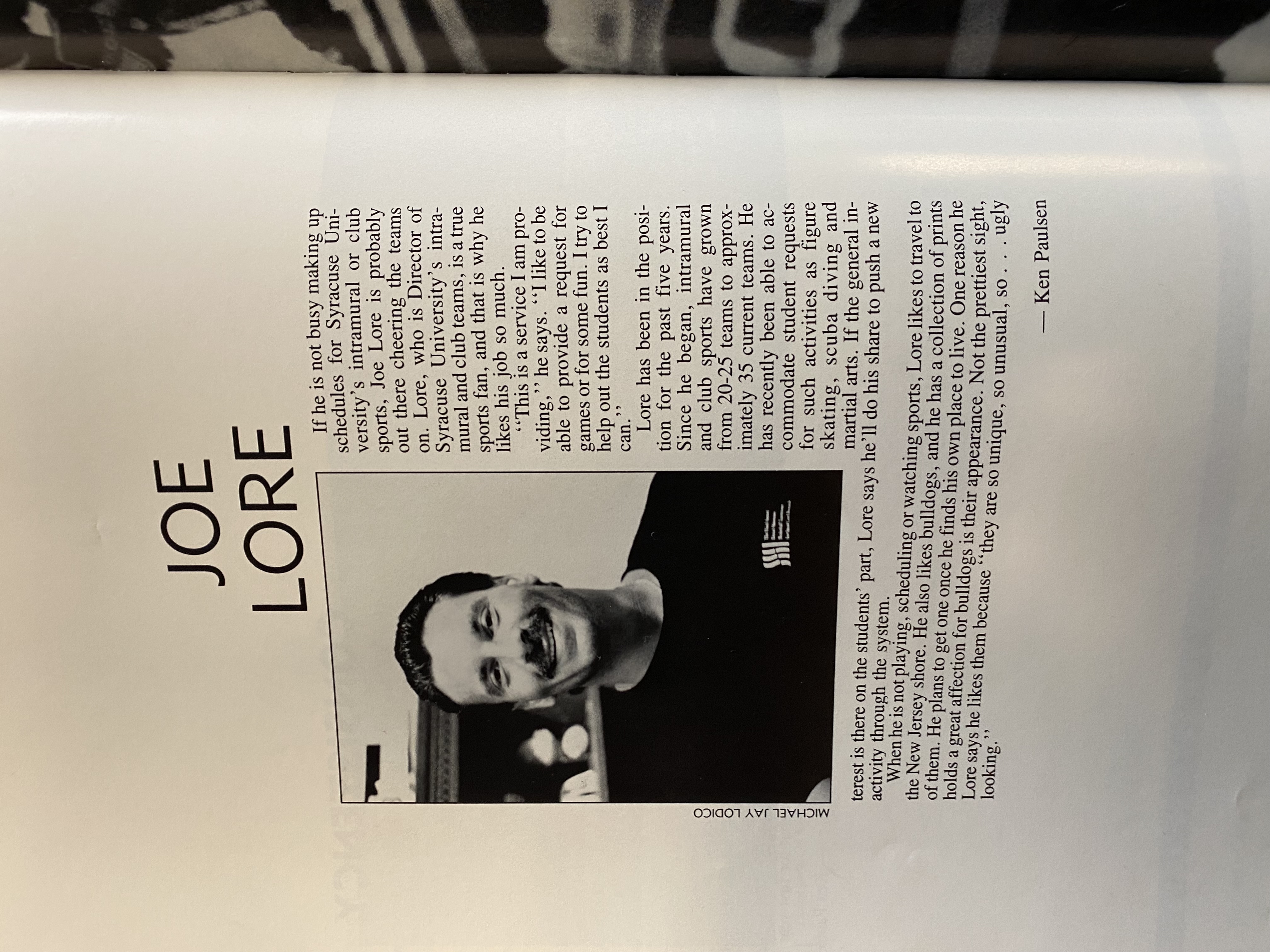Joe Lore - Recreation Services Coordinator